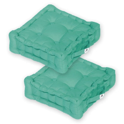 Coussin de sol lot de 2 - 40 x 40 cm Bleu Caraibes - Deco-arts.fr