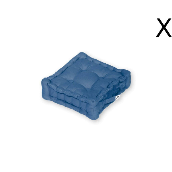 Coussin de sol lot de 2 - 40 x 40 cm Bleu Petrole - Deco-arts.fr