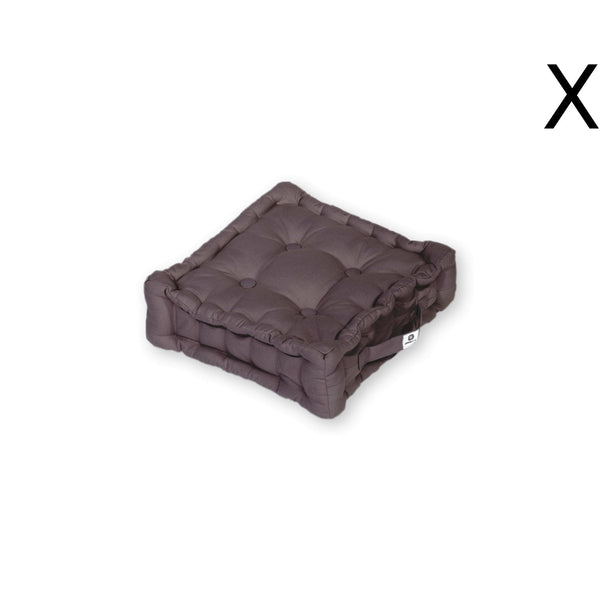 Coussin de sol lot de 2 - 40 x 40 cm Gris Carbone - Deco-arts.fr