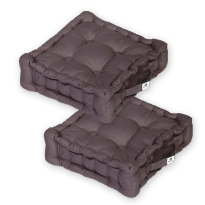 Coussin de sol lot de 2 - 40 x 40 cm Gris Carbone - Deco-arts.fr