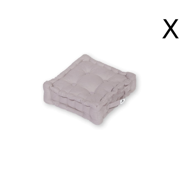 Coussin de sol lot de 2 - 40 x 40 cm Gris Galet - Deco-arts.fr