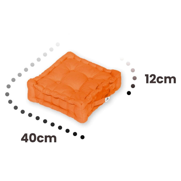 Coussin de sol lot de 2 - 40 x 40 cm Orange - Deco-arts.fr