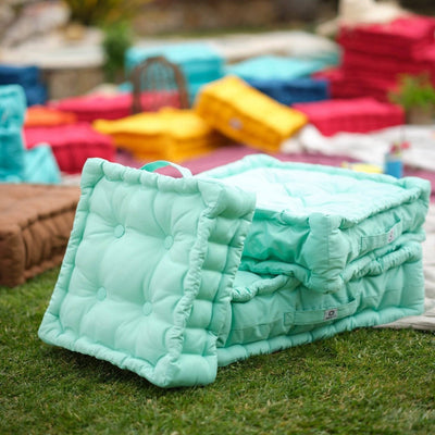 Coussin de sol lot de 2 - 40 x 40 cm Vert Mint - Deco-arts.fr