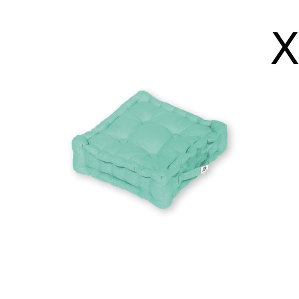 Coussin de sol lot de 2 - 40 x 40 cm Vert Mint - Deco-arts.fr