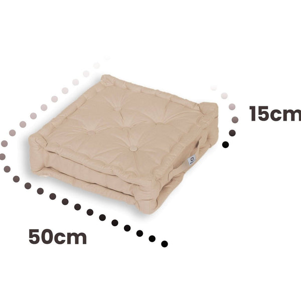 Coussin de sol lot de 2 - 50 x 50 cm Beige Clair - Deco-arts.fr