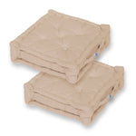 Coussin de sol lot de 2 - 50 x 50 cm Beige Clair - Deco-arts.fr