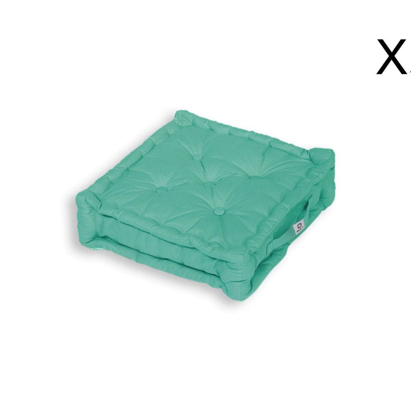 Coussin de sol lot de 2 - 50 x 50 cm Bleu Caraibes - Deco-arts.fr