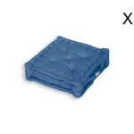 Coussin de sol lot de 2 - 50 x 50 cm Bleu Petrole - Deco-arts.fr