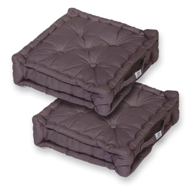 Coussin de sol lot de 2 - 50 x 50 cm Gris Carbone - Deco-arts.fr