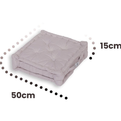 Coussin de sol lot de 2 - 50 x 50 cm Gris Galet - Deco-arts.fr