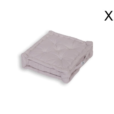 Coussin de sol lot de 2 - 50 x 50 cm Gris Galet - Deco-arts.fr