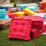 Coussin de sol lot de 2 - 50 x 50 cm Rouge Piment - Deco-arts.fr