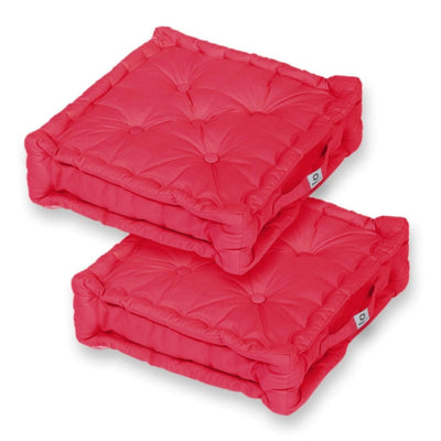 Coussin de sol lot de 2 - 50 x 50 cm Rouge Piment - Deco-arts.fr
