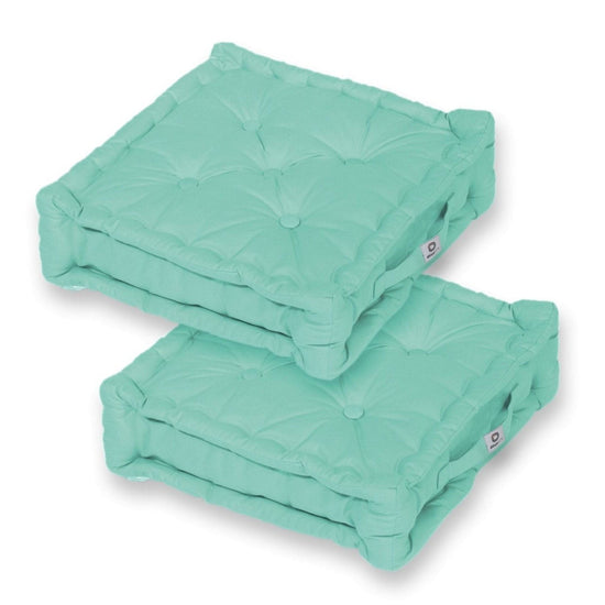 Coussin de sol lot de 2 - 50 x 50 cm Vert Mint - Deco-arts.fr