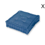 Coussin de sol lot de 2 - 60 x 60 cm Bleu Petrole - Deco-arts.fr