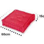 Coussin de sol lot de 2 - 60 x 60 cm Rouge Piment - Deco-arts.fr
