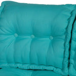 Coussins palette capitonné 120x80x20cm bleu caraïbes - Deco-arts.fr