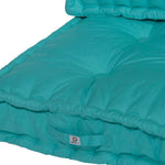 Coussins palette capitonné 120x80x20cm bleu caraïbes - Deco-arts.fr