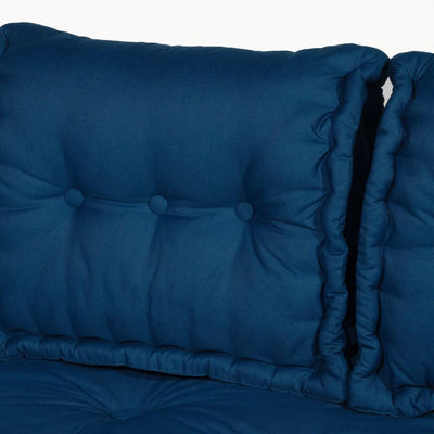 Coussins palette capitonné 120x80x20cm Bleu petrole - Deco-arts.fr