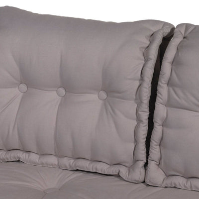 Coussins palette capitonné 120x80x20cm Gris galet - Deco-arts.fr