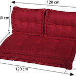 Coussins palette capitonné 120x80x20cm Rouge piment - Deco-arts.fr