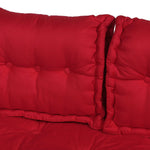 Coussins palette capitonné 120x80x20cm Rouge piment - Deco-arts.fr