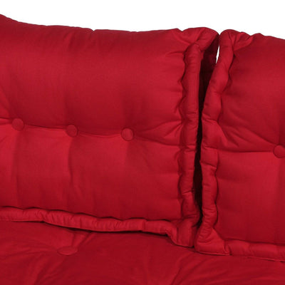 Coussins palette capitonné 120x80x20cm Rouge piment - Deco-arts.fr