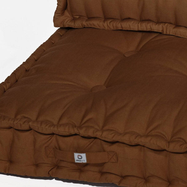 Kit de coussins palette Deco Arts 120x80cm rouille, assise XXL épaisse 20cm, avec 1 assise et 2 dossiers pour fauteuils et canapés
