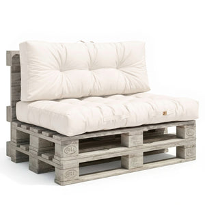 Ensemble Coussins Palette 120x80 Blanc Cassé - Imperméable & Épais 15cm