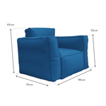 Coussin pour fauteuil de jardin bleu pétrole, en tissu Olefin avec cœur gonflable, pour fauteuils et canapés, pompe incluse.