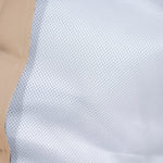 Pouf flottant géant XXL beige pour piscine, matelas hamac à billes, confort adulte, extérieur, design déhoussable.