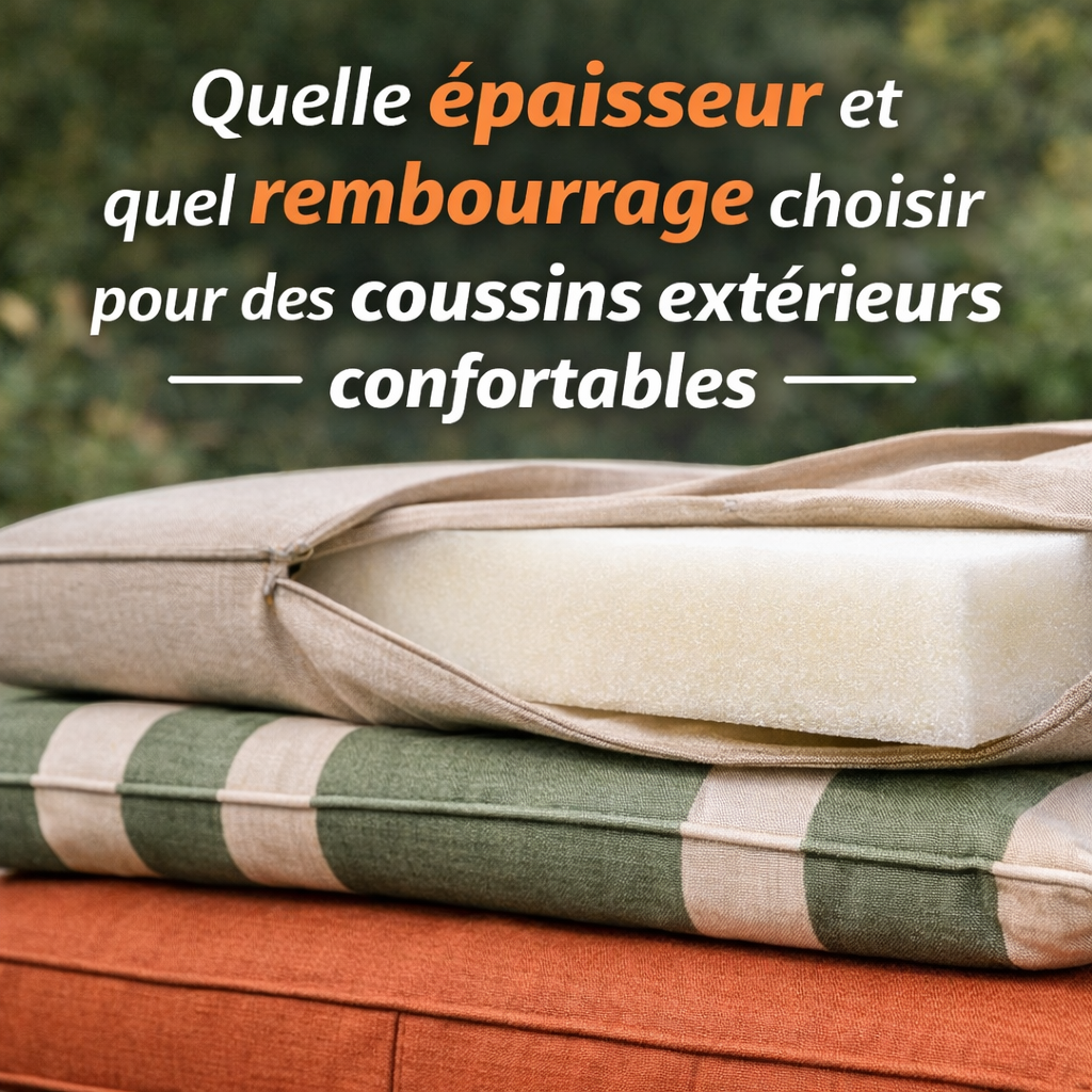 Quelle épaisseur et quel rembourrage choisir pour des coussins extérieurs confortables