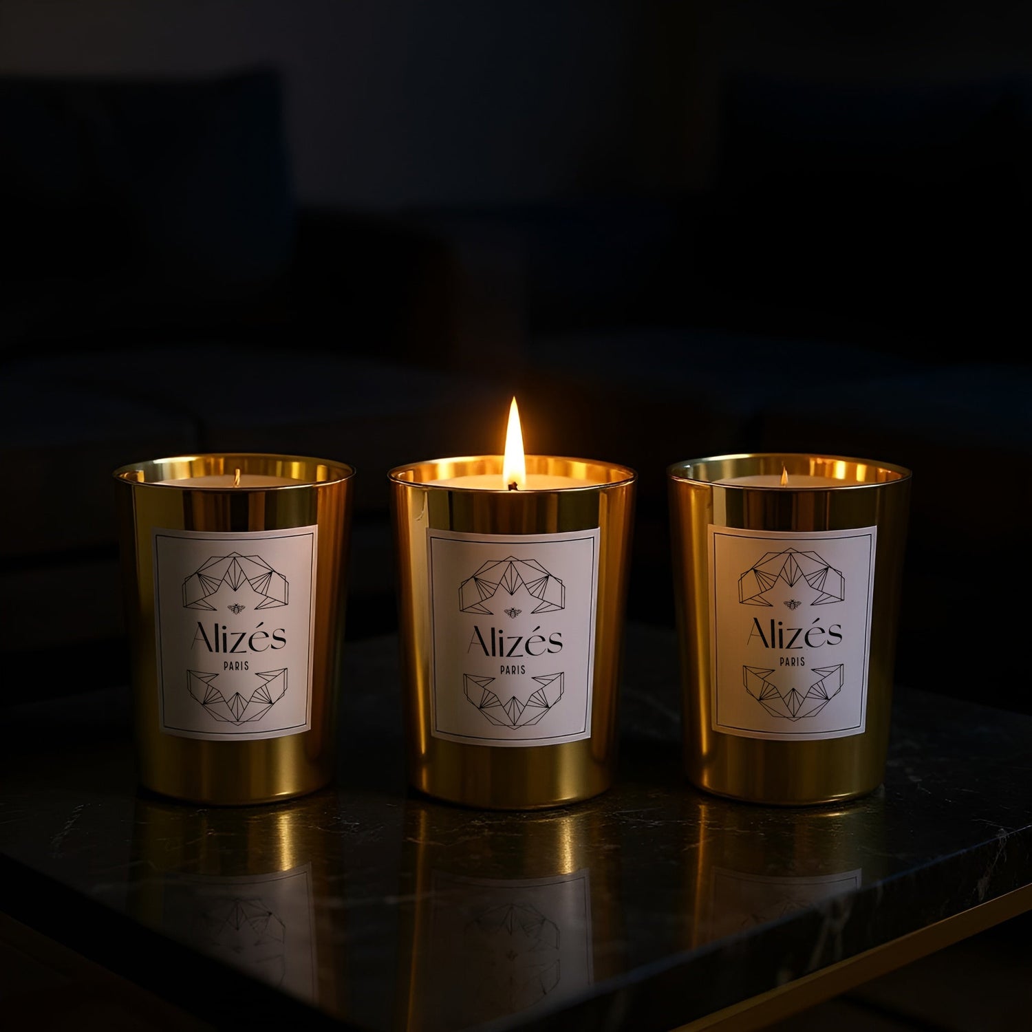 Trio Bougies La Parisienne – 3x180g – Ambre & Patchouli – Alizés - Deco-arts.fr