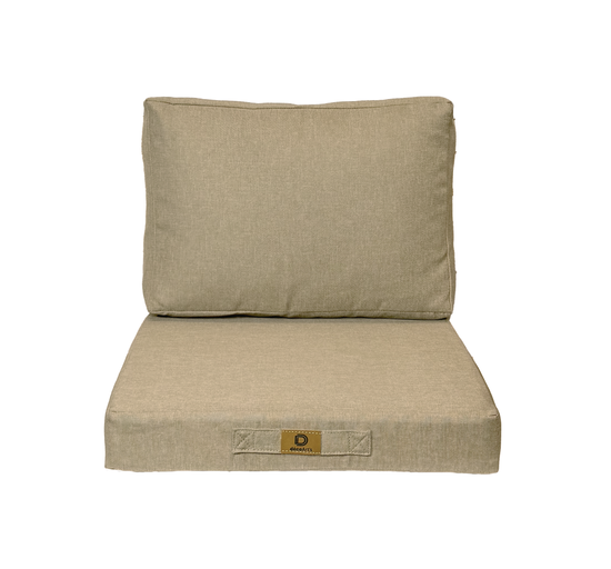 Coussins pour fauteuil effet lin déhoussable 60x60cm beige