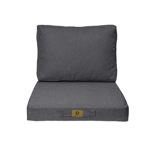 Coussins pour fauteuil effet lin déhoussable 60x60cm gris chiné