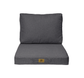 Coussins pour fauteuil effet lin déhoussable 60x60cm gris chiné - Deco-arts.fr