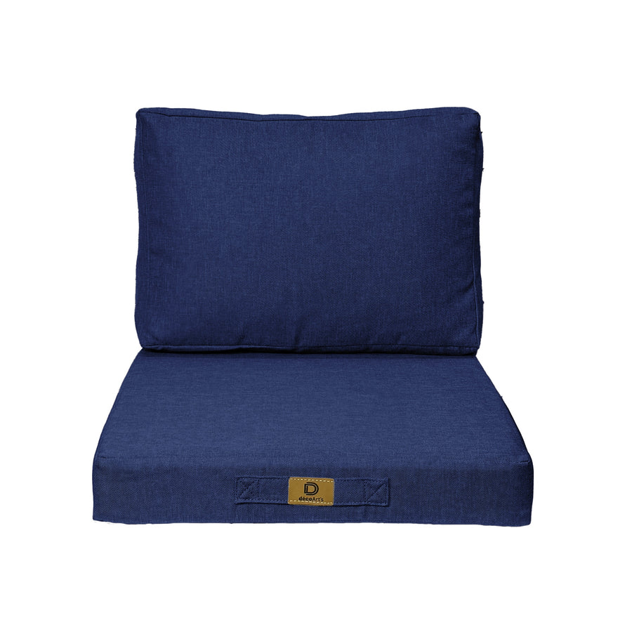 Ensemble Coussins Fauteuil Bleu Indigo – photo 3