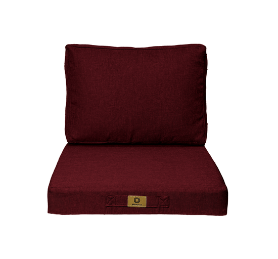 Coussins pour fauteuil effet lin déhoussable 60x60cm prune