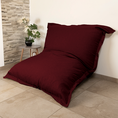 Pouf für den Innenbereich XXL Bezug in Leinenoptik, pflaumenfarben, 190 x 155 cm