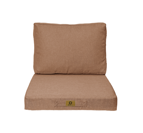 Coussins pour fauteuil effet lin déhoussable 60x60cm terracotta