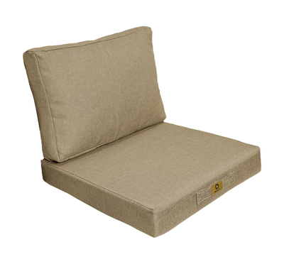 Ensemble de deux coussins beige 50x50 cm en effet lin pour fauteuils et canapés, déhoussables, pour décoration intérieure.