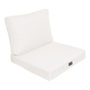 Sesselkissen-Set 60x60 Weiß Cassé - Effet Lin & Abnehmbar (Sitzfläche + Rückenlehne)
