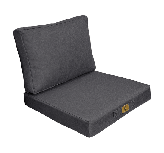 Coussins pour fauteuil effet lin déhoussable 60x60cm gris chiné