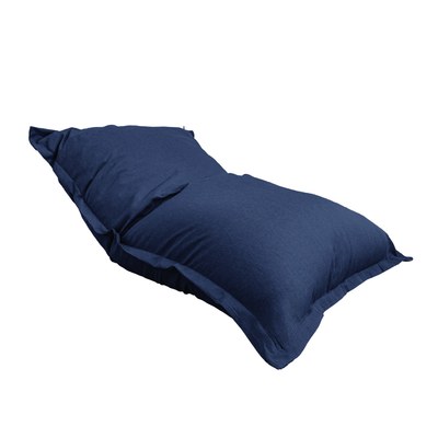 Pouf intérieur XXL Housse effet lin bleu indigo 190x155cm - Deco-arts.fr