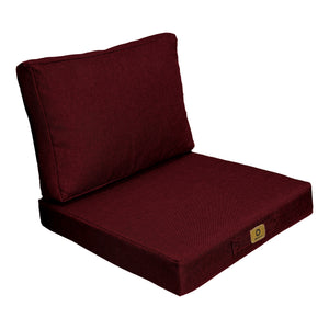 Armchair Cushion Set 60x60 Plum - Effet Lin & Removable Cover (Seat + Backrest)