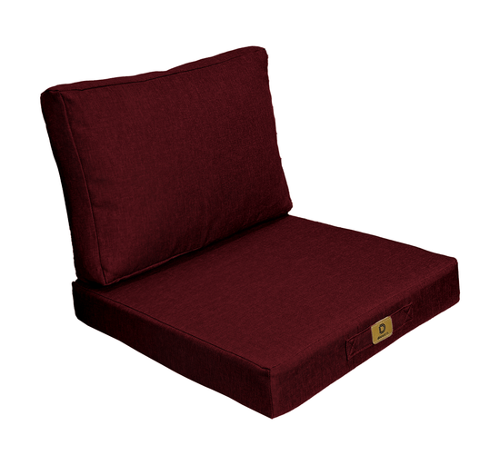 Coussins pour fauteuil effet lin déhoussable 60x60cm prune