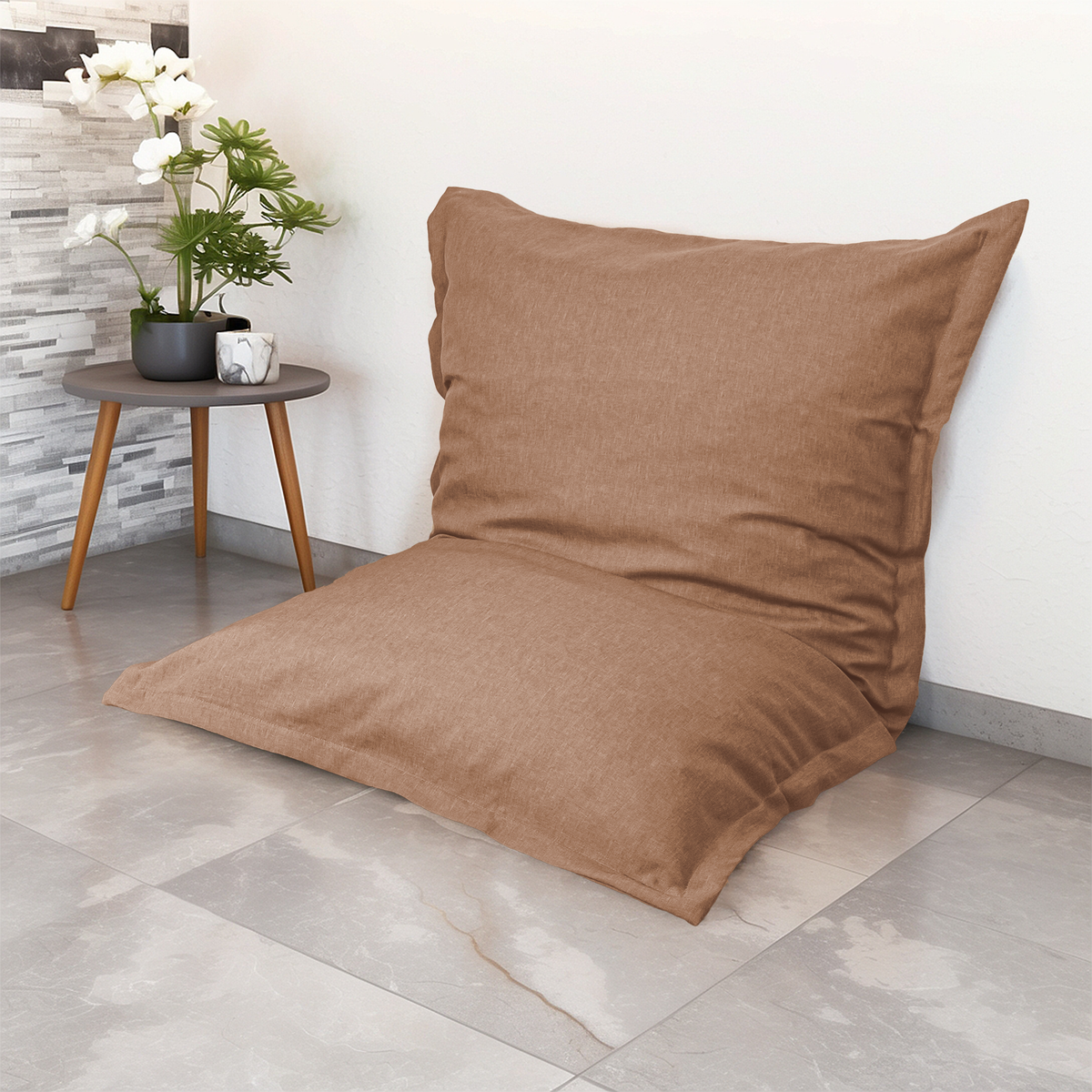 XL reuzen zitkussen 150x100 Terracotta – Linnen look en schuim (Chique woonkamer)