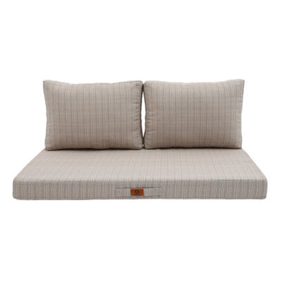 Ensemble de 3 coussins pour salon jardin Deco-arts.fr, beige chiné noir, pour fauteuils et canapés, 100x50 cm, premium 270g