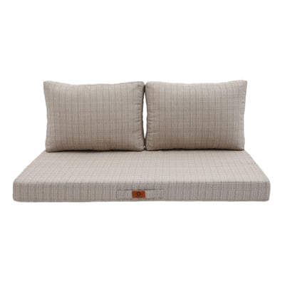 Ensemble Coussins Salon Jardin 100x50 Beige Chiné Noir - vue latérale