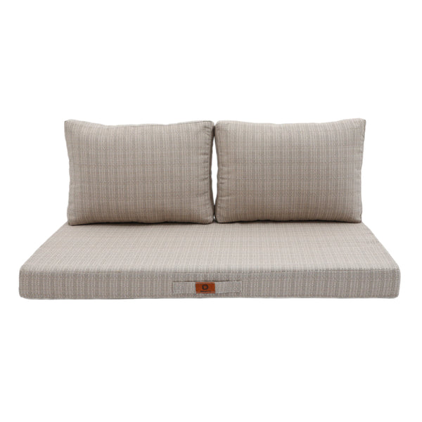 Ensemble Coussins Salon Jardin 100x50 Beige Chiné Noir - vue latérale